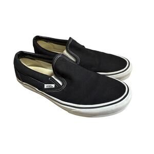 Vans Slip on Black White Black/White Slip-On Shoes Size M 7 W 8.5